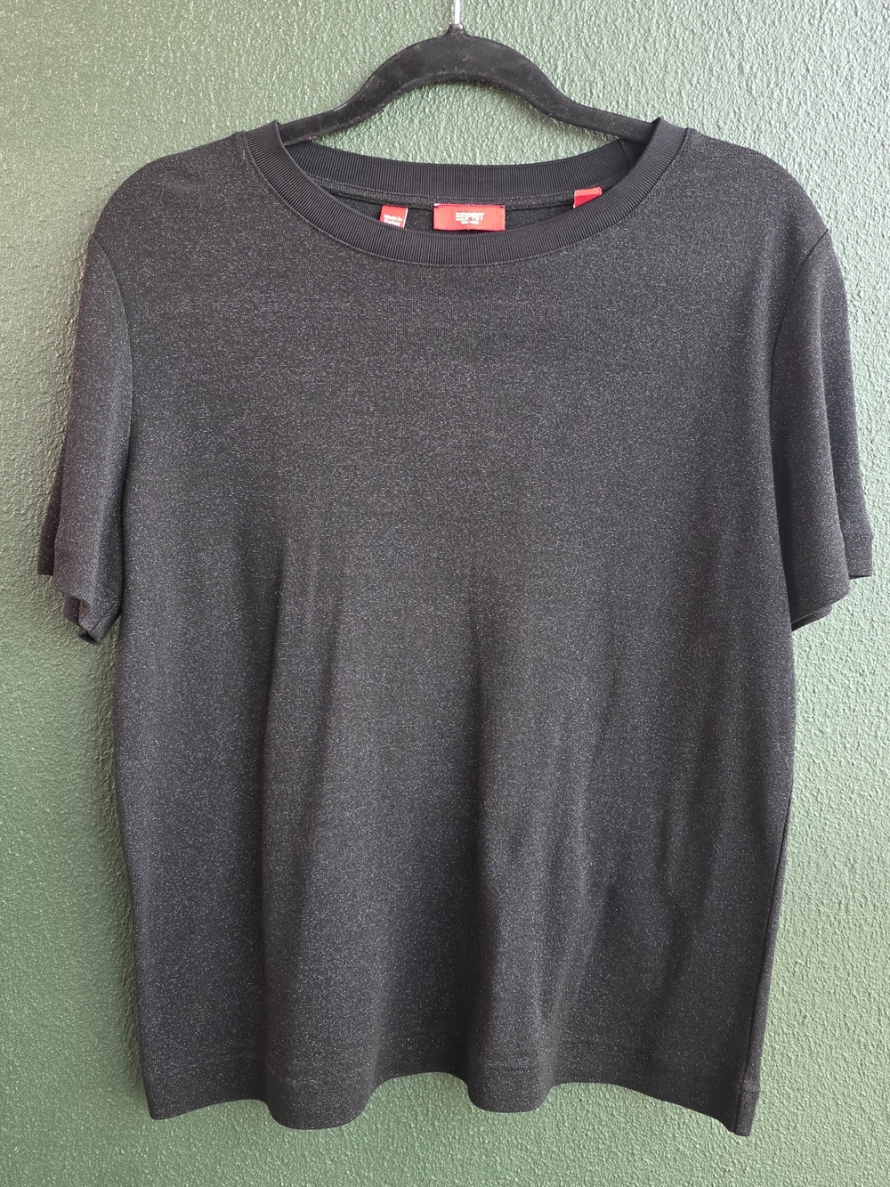 Esprit Women's Dark Charcoal Crew Neck Short Sleeve Tee